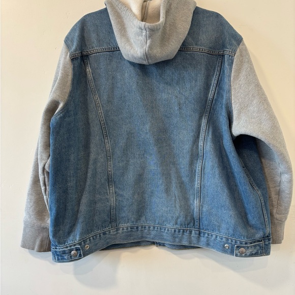LEVIS HYBRID HOODIE TRUCKER DENIM JEAN JACKET - SIZE XXL Relaxed Fit - Picture 3 of 5